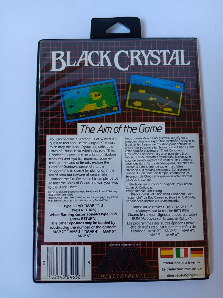 Commodore 64 Black Crystal Computer Game Software Tested/Works