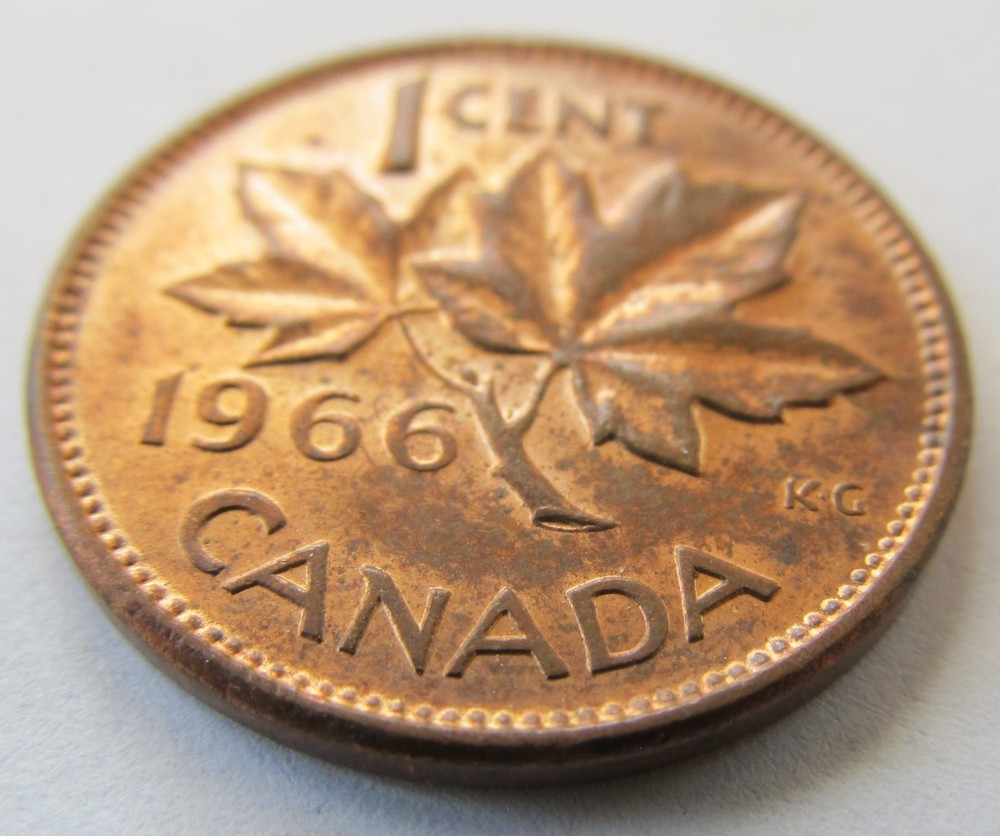 1966 Elizabeth II Canada Cent KM# 59.1