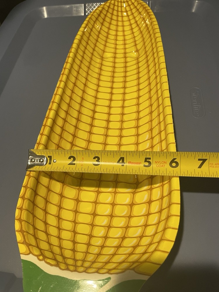 Large Corn Cob Serving Dish Tray Yellow Green Appetizer Dish Plastic