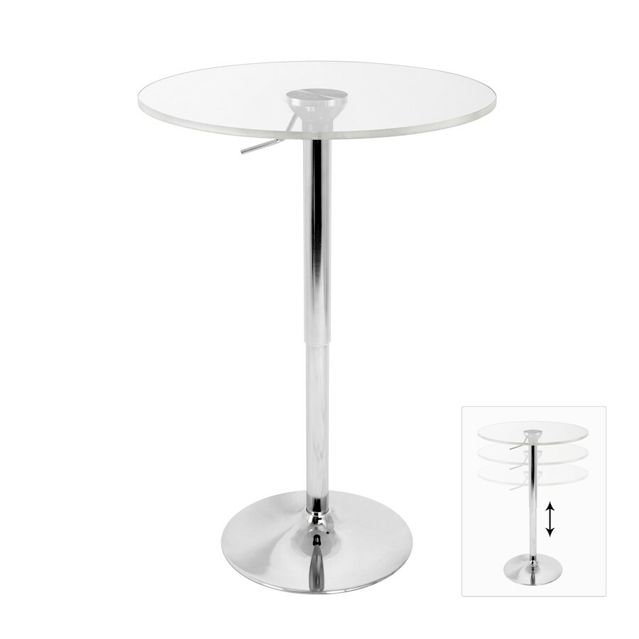 LumiSource Adjustable Bar Table, Clear - BT-ADJ23TWCL