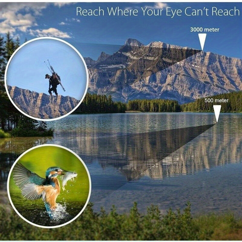 60x60 High-Powered Red-Coated Binoculars with Reticle & Low-Light Night Vision