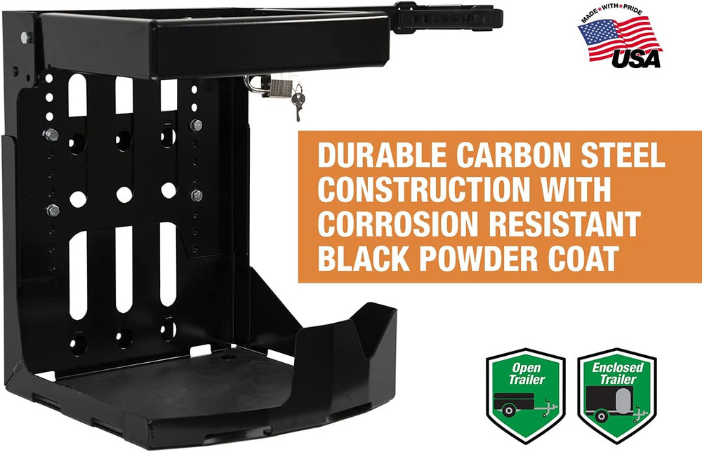 Universal Lockable Backpack Blower Rack for Trailers - Made in USA