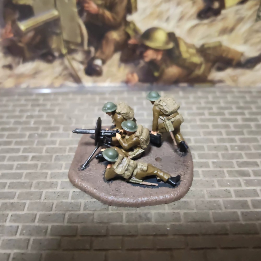 Homemade 1/72 British Machine Gun Squad 4 Soliders Model