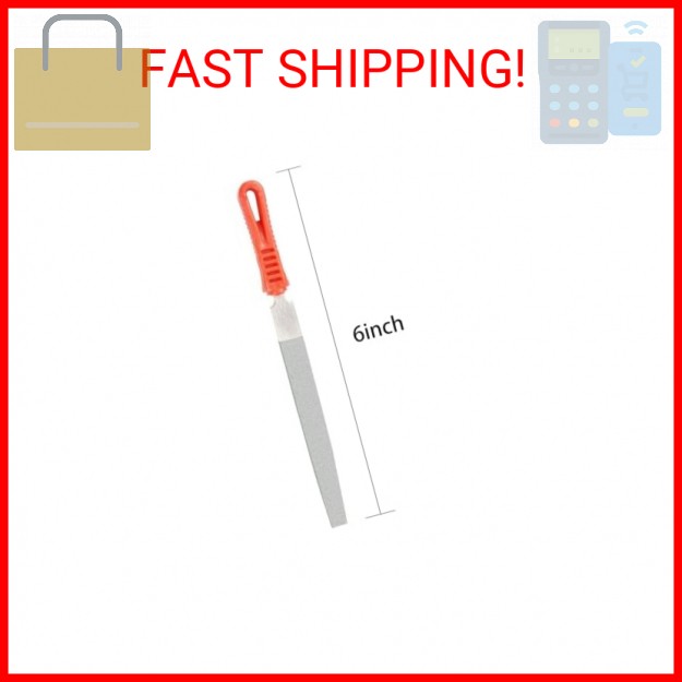 Utoolmart Diamond File 6 Inch Flat File Diamond Coated Plastic Handle Hand Tool