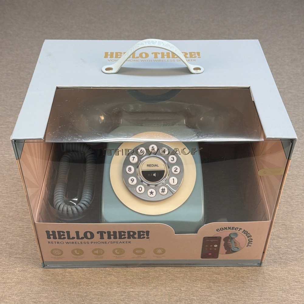 Hello There! Retro Wireless throw back Blue RARE Phone/ Speaker Bluetooth - NEW