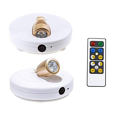 LED Spotlight Wireless Accent Lights 2 Pack Battery Powered Warm White Puck