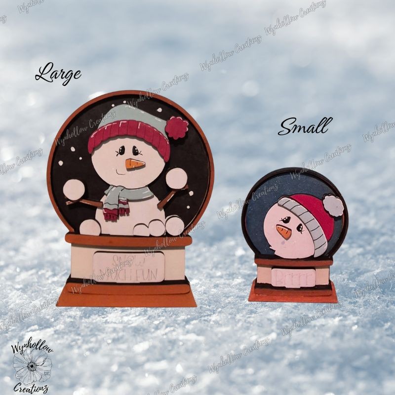 Snowman Playing in the Snow Interchangeable Snow Globe
