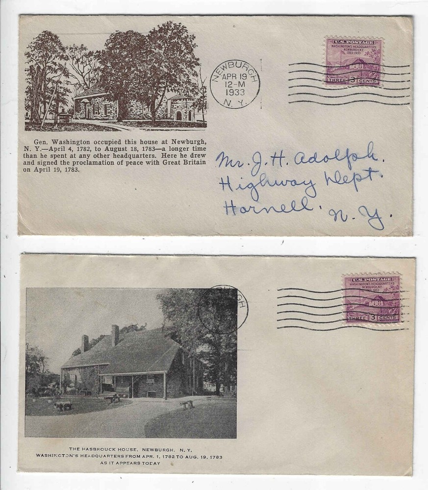 FDC's    727-37, 727-44  ---   Newburgh  issue