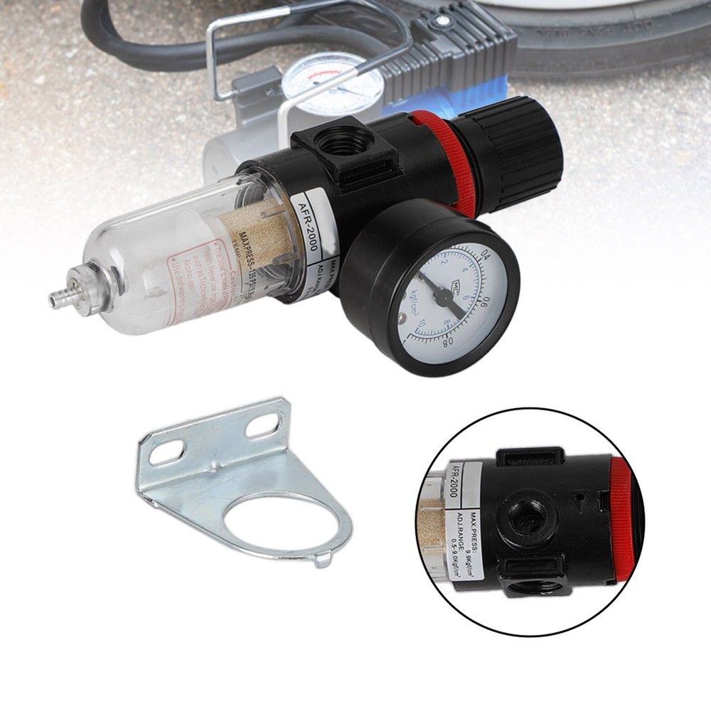 🚀AFR-2000 1/4" Air Compressor Filter Water Separator Regulator w/ Gauge Tools