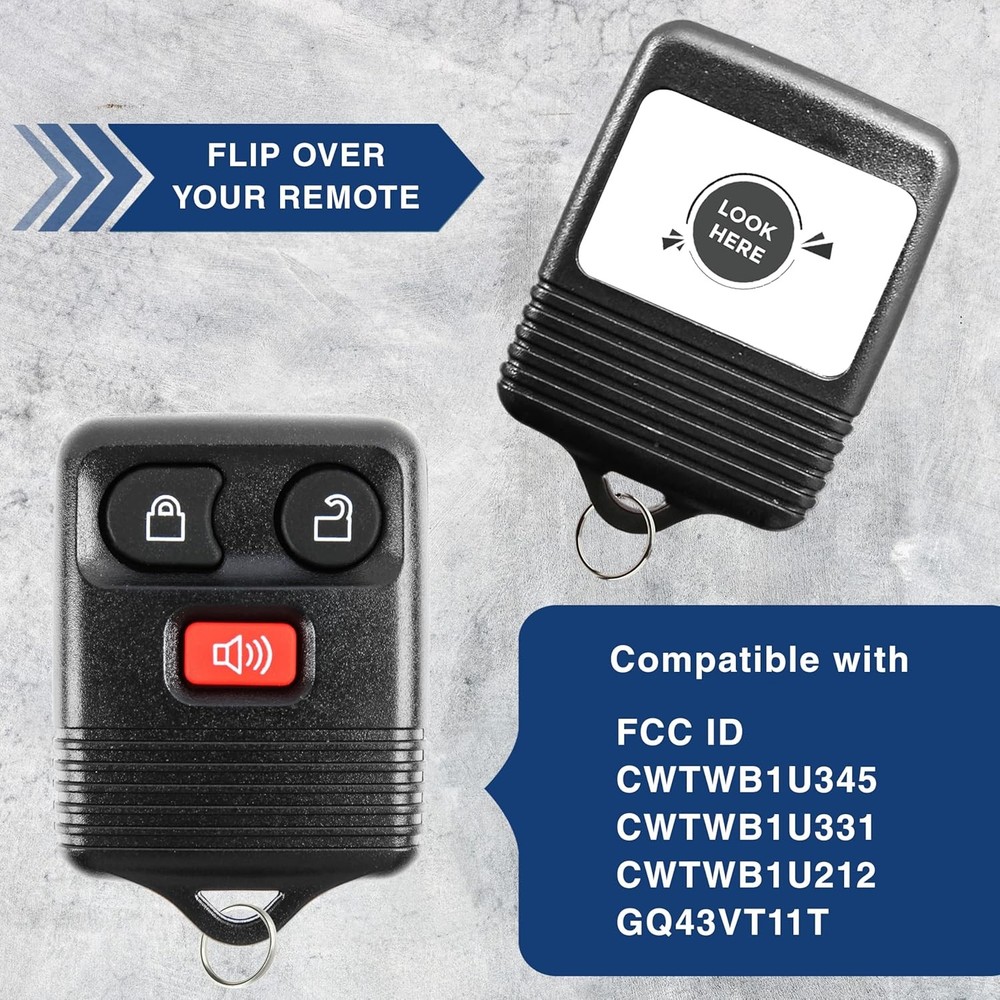 Key Fob Replacement 3-Button for 2005 2006 2007 2008 Size: 1-PackColor: Black