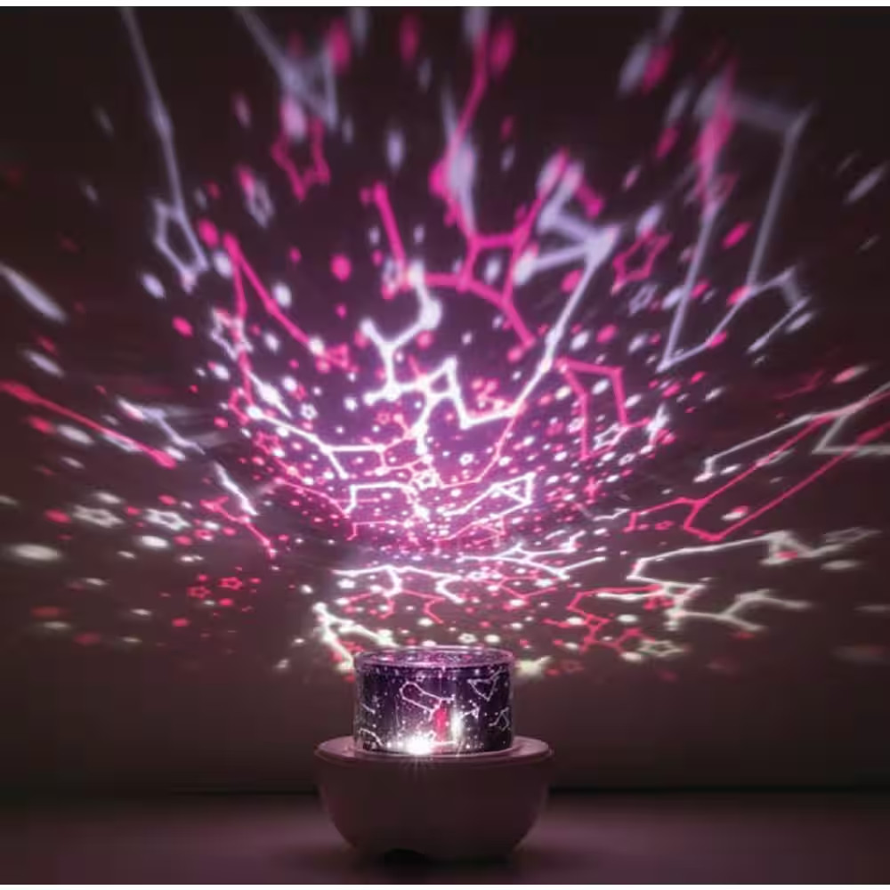 MultiColor USB Rotating LED Projector 4 Slides Stars Planets Aquarium Nightlight
