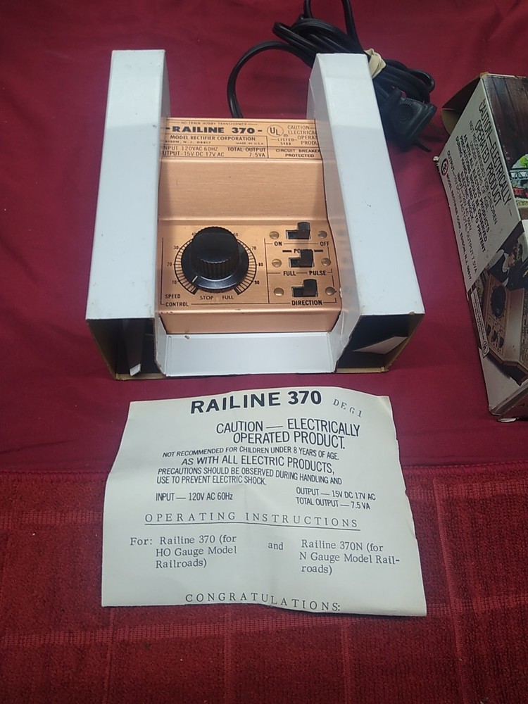Railine 370 Powerpack Train And Accessory Transformer With Instructions And Box