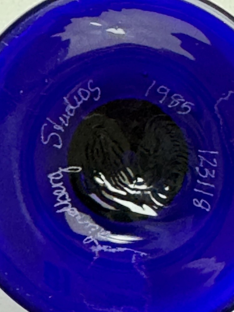 Lundberg Studios Cobalt Blue Feather Perfume Bottle