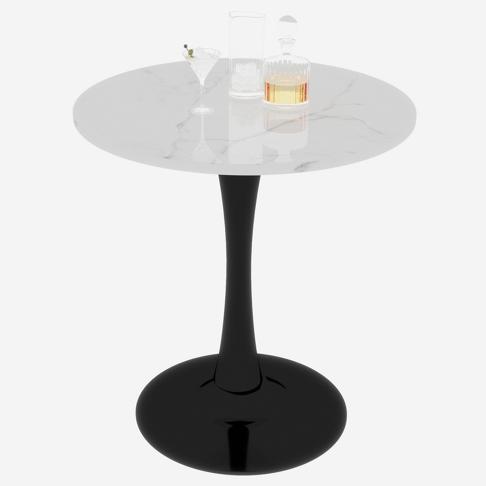 27.6-inch black coffee table, mid-century modern style dining table, accommoda