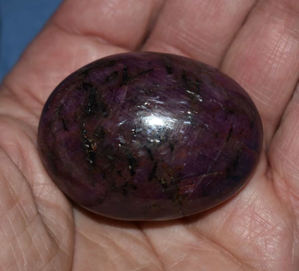 Shimmering Ruby Soap-Shaped Palm Stone #3
