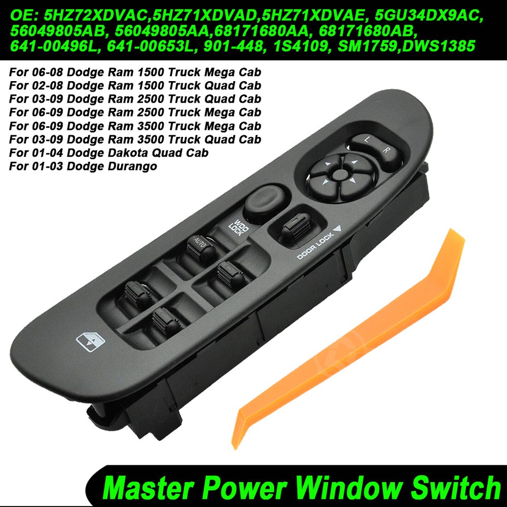 Master Power Window Door Switch Panel Control w/ Bezel for 2002-2010 Dodge Ram