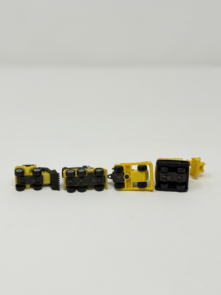 Micro Machine Construction Vehicles Set of 4 Excavator Loader Mixer Rollera