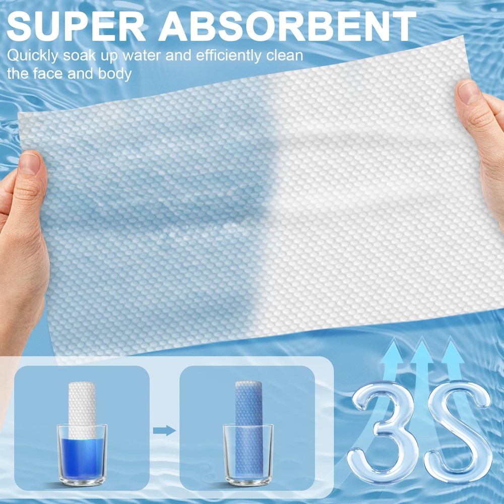 Compressed Towels Tablets 11.8”x11” (50 Count), Portable Compressed Disposabl...