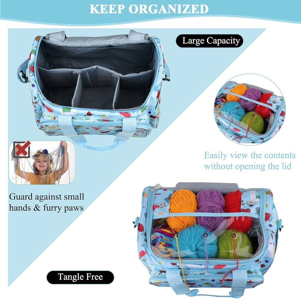 Durable Yarn Organizer with Shoulder Strap