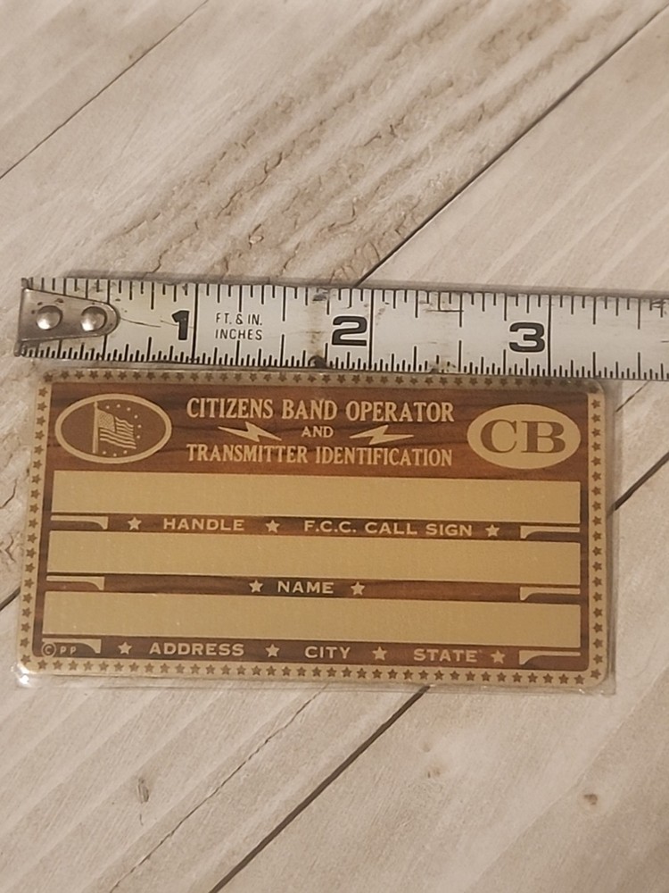 CITIZENS BAND OPERATOR TRANSMITTER IDENTIFICATION Blank Metal Card