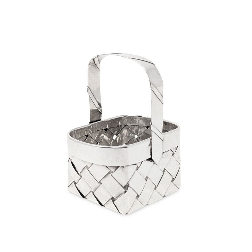 Vintage Sterling Handmade Woven 3” Basket