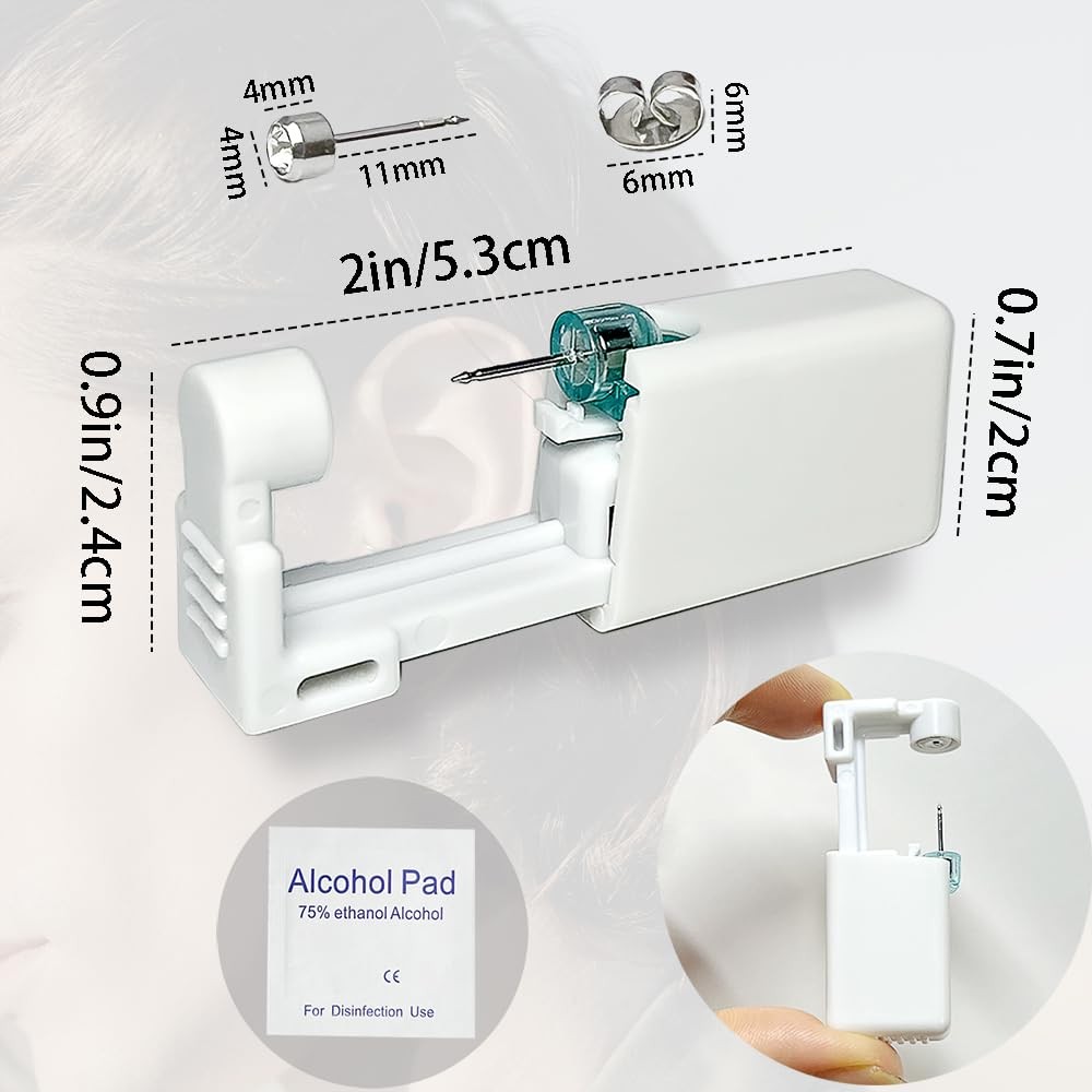 6 Pack Ear Piercing Kit, Disposable Gun, Self Gun,...