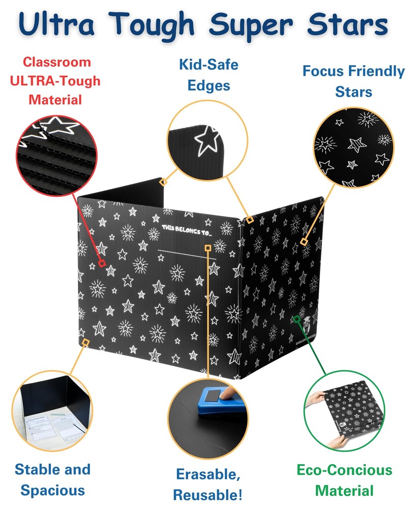 4 Pack Classroom Privacy Shields for Student Desks Privacy Boards Table Panel