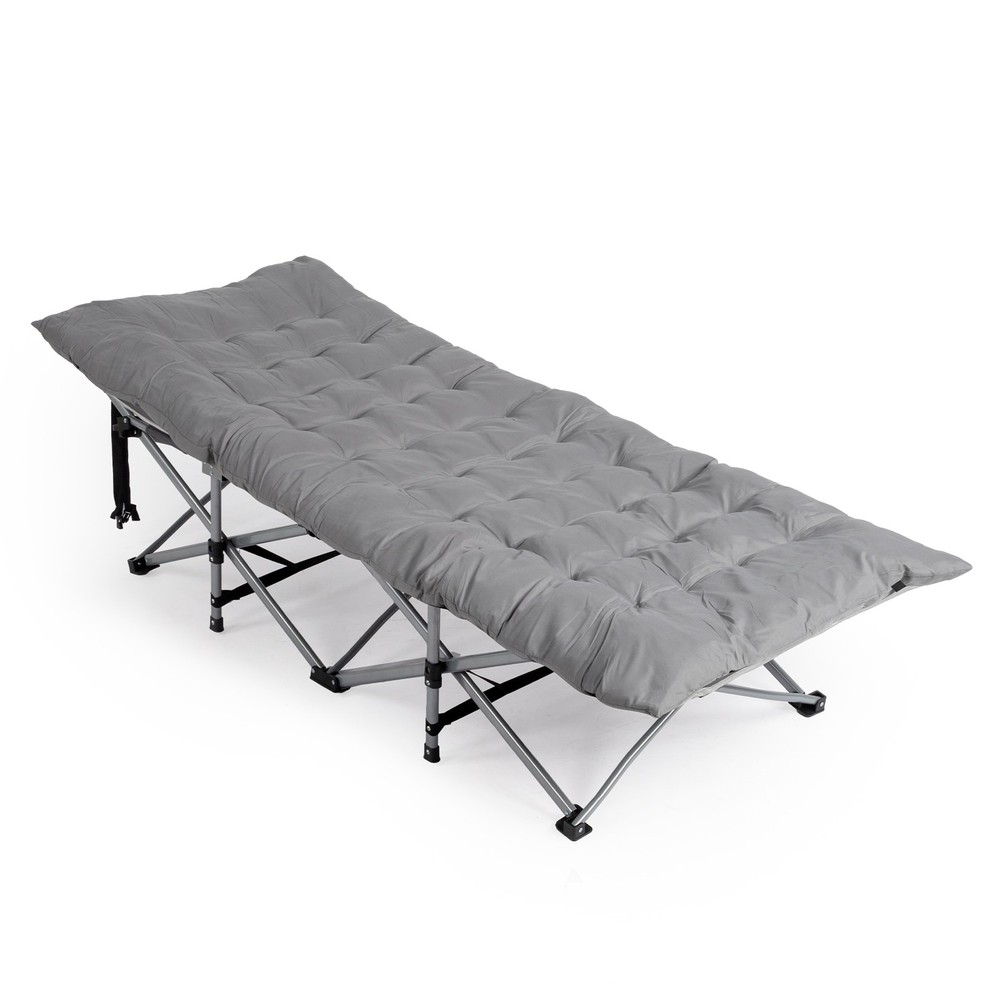Folding Camping Cot Bed with Soft Pad, Portable Outdoor Cot