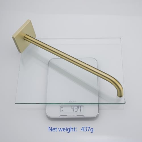 16 Inch Shower Head Extension Arm Wall Mounted Rainfall Extend Brushed Gold