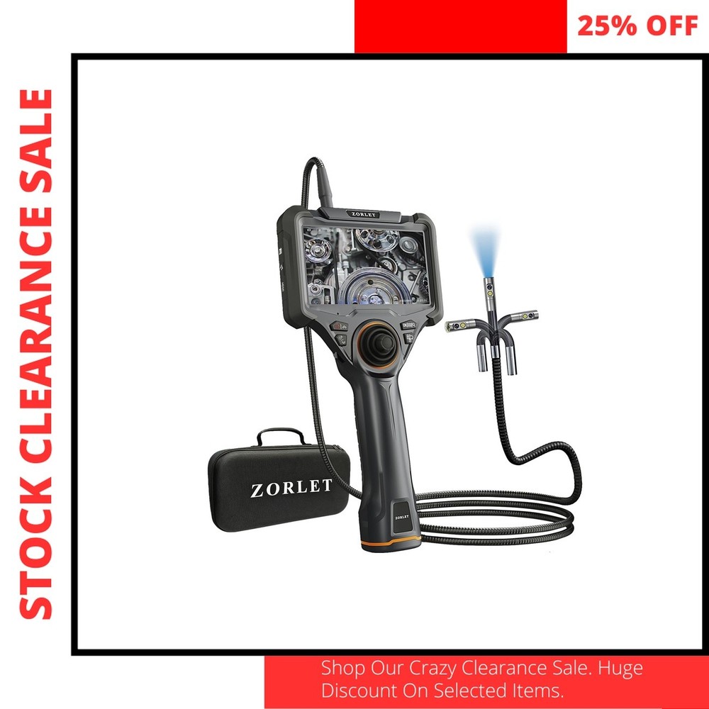 Flexible Borescope Camera 360 Dual Lens 5in Display Control