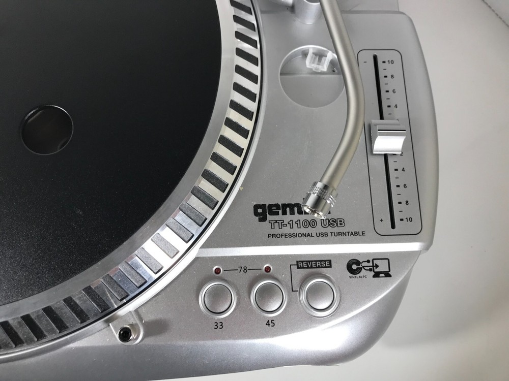 Gemini TT-1100 Professional USB Turntable *Missing Pieces* Belt Driven DJ Record