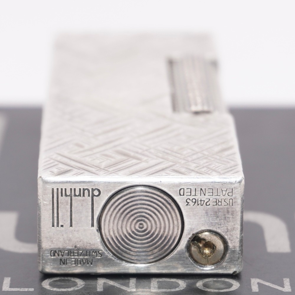 Rare Dunhill Lighter Silver Florentine Pattern-Ultrasonically cleaned_Working
