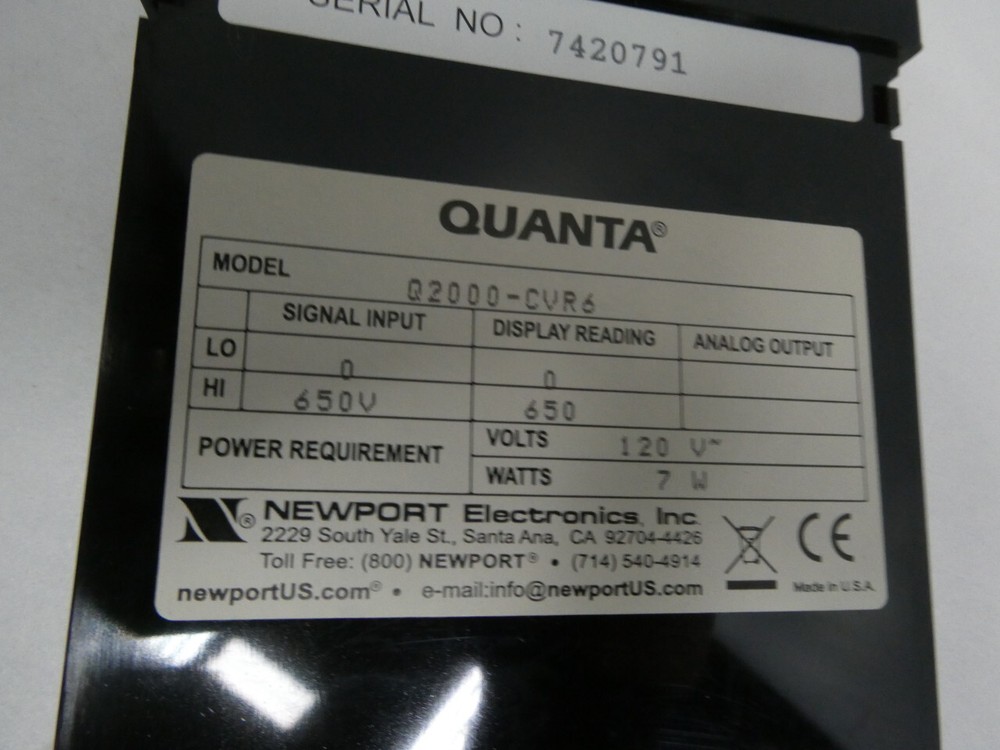 Newport Q2000-CVR6 Digital Panel Meter 120v-ac