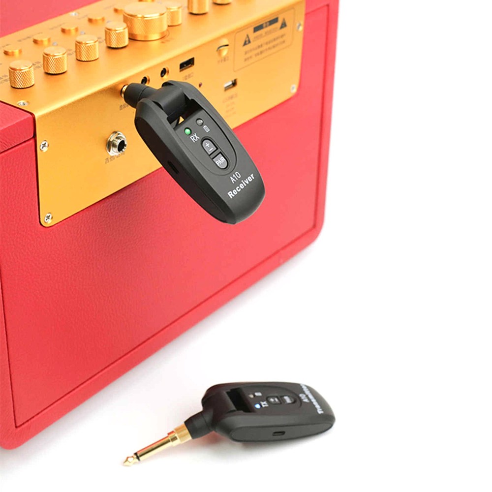 Wireless Guitar Transmitter & Receiver System 100ft Range 5H Play 2.4GHz Band