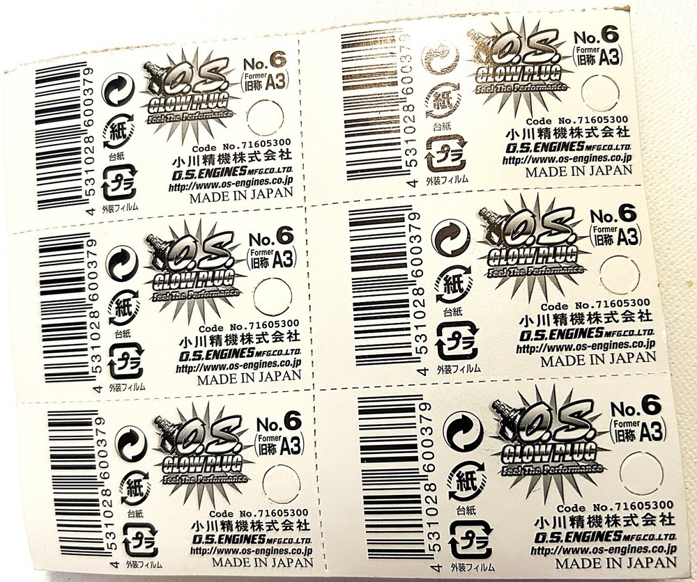 O.S. Glow Plug Medium No. 6
