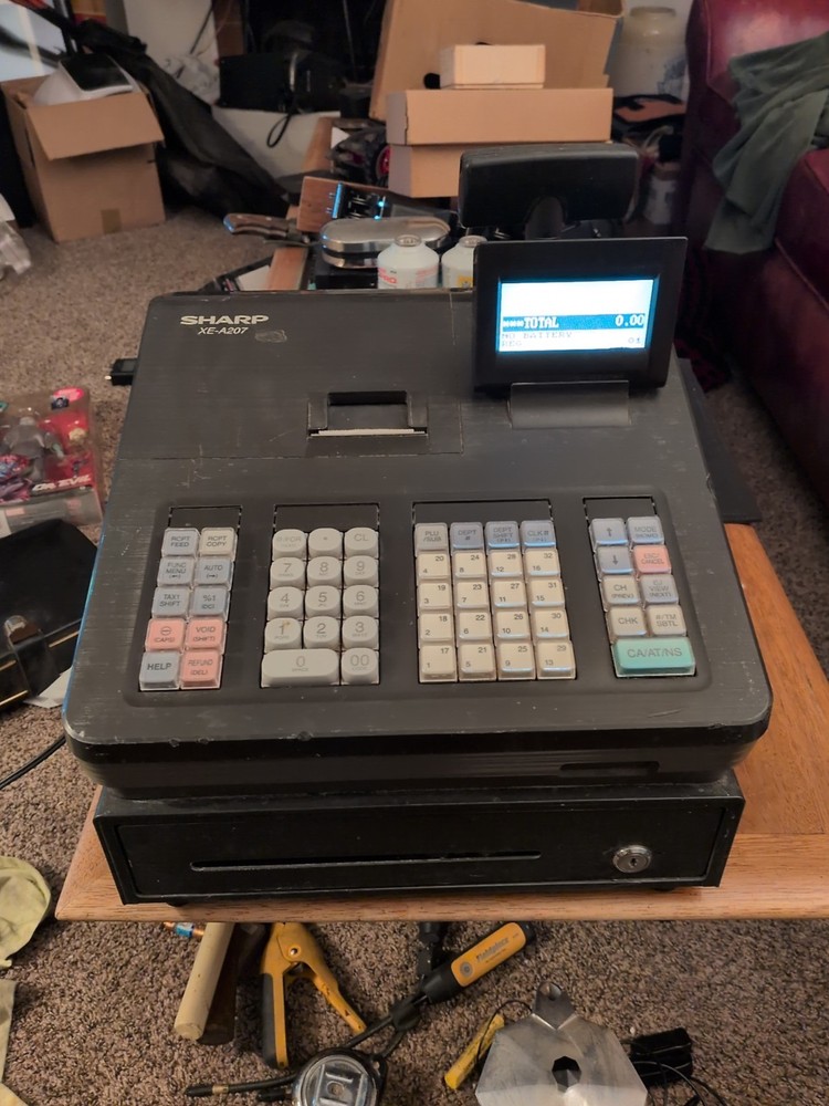 Sharp XE-A207 Control System Electronic Cash Register Tested Works w Key
