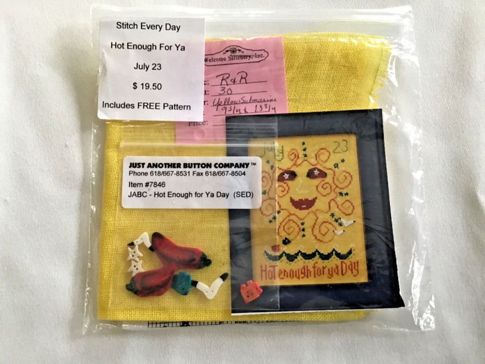 12 ~ Just Another Button Company Months Stitch Every Day ~Pattern Buttons Fabric