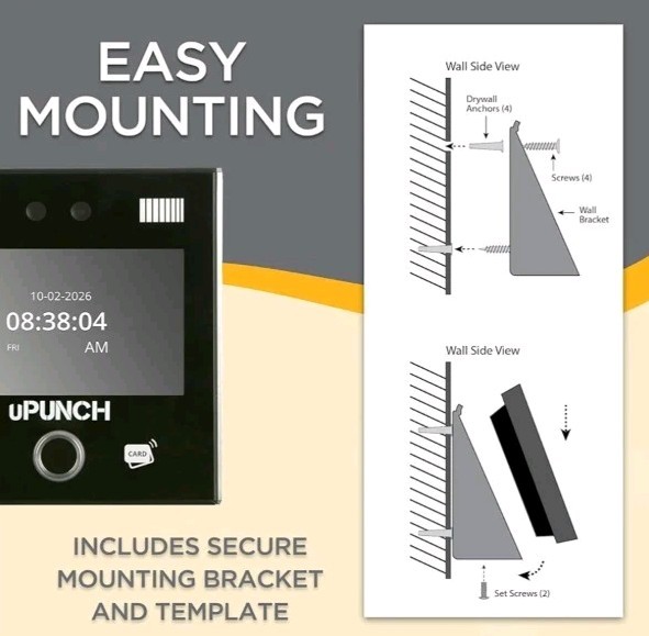 uPunch MK5000 AI Face Recognition Computerized Time Clock for Small Busi(READ⬇️)