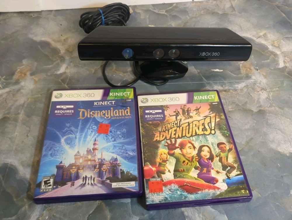 Microsoft Xbox 360 Kinect Sensor + Disneyland & Adventures Game Bundle