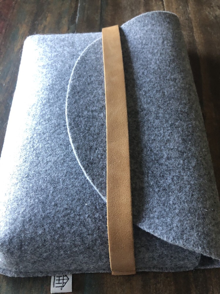 Felt Pouch With Leather Closure