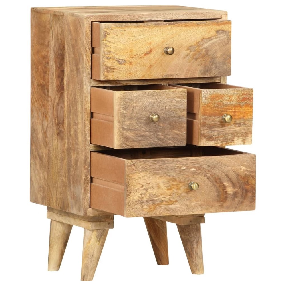 Bedside Cabinet Brown Solid Mango Wood Medium Bedside Cabinet