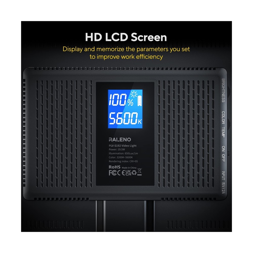 RALENO LED Video Soft Light Panel | Studio Photography, Live Streaming, Video...