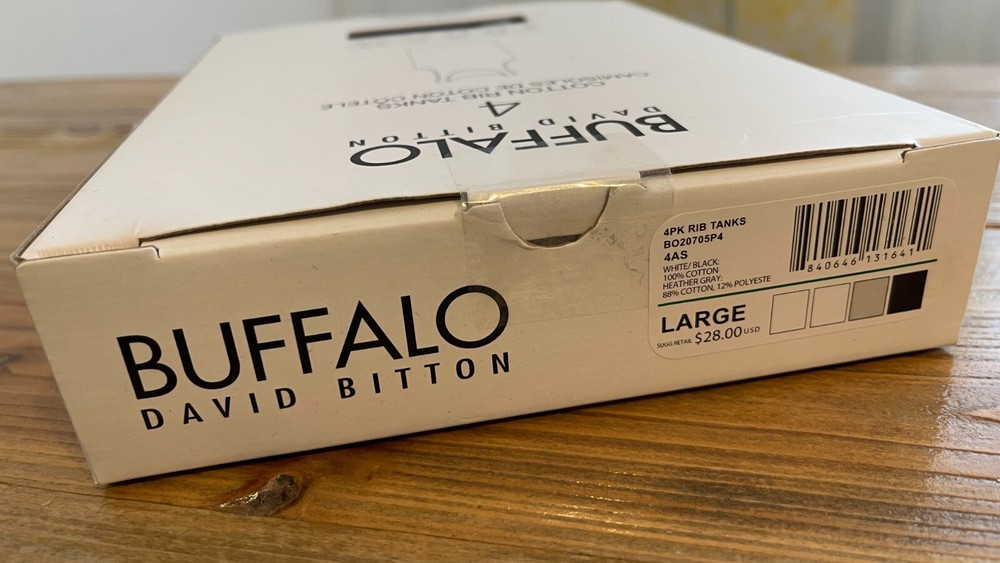 4-Pack Buffalo David Bitton Cotton Ribbed Tanks, NIB