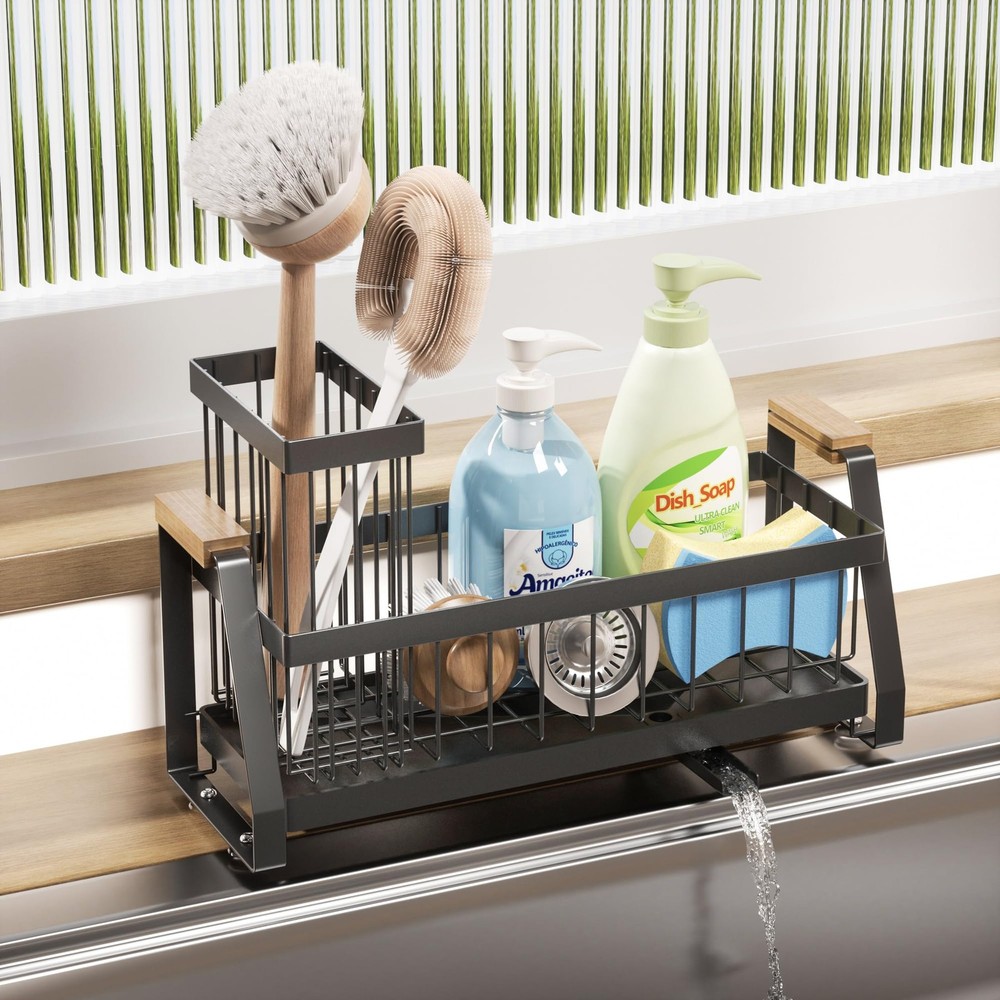 SILUB Sink Organizer (Black, Large 1 Tier)