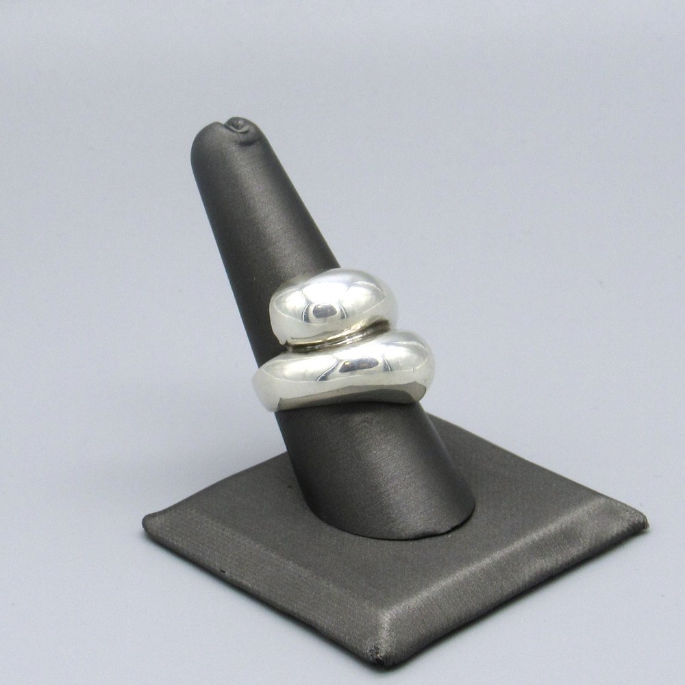 Bold Sterling Silver Two Domes Ring From Mexico Size 8.75