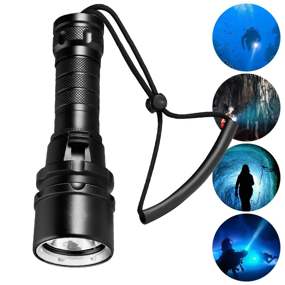 2022New Diving Flashlight Torch 50M ABS Material L2 LED Light Waterproof