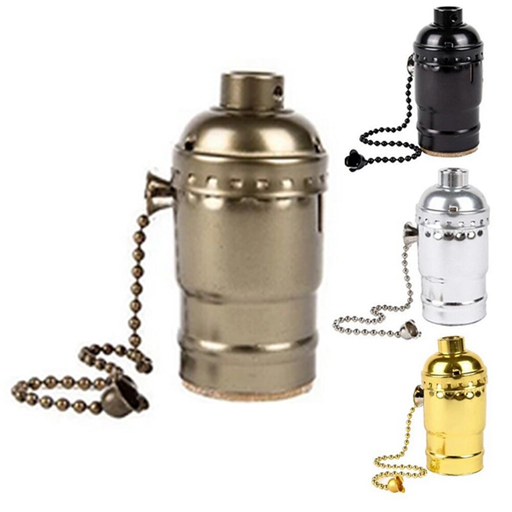 Pull Chain Light Bulb Lamp Socket Replacement Switch E26 E27 On Off 1/2/4 PCS