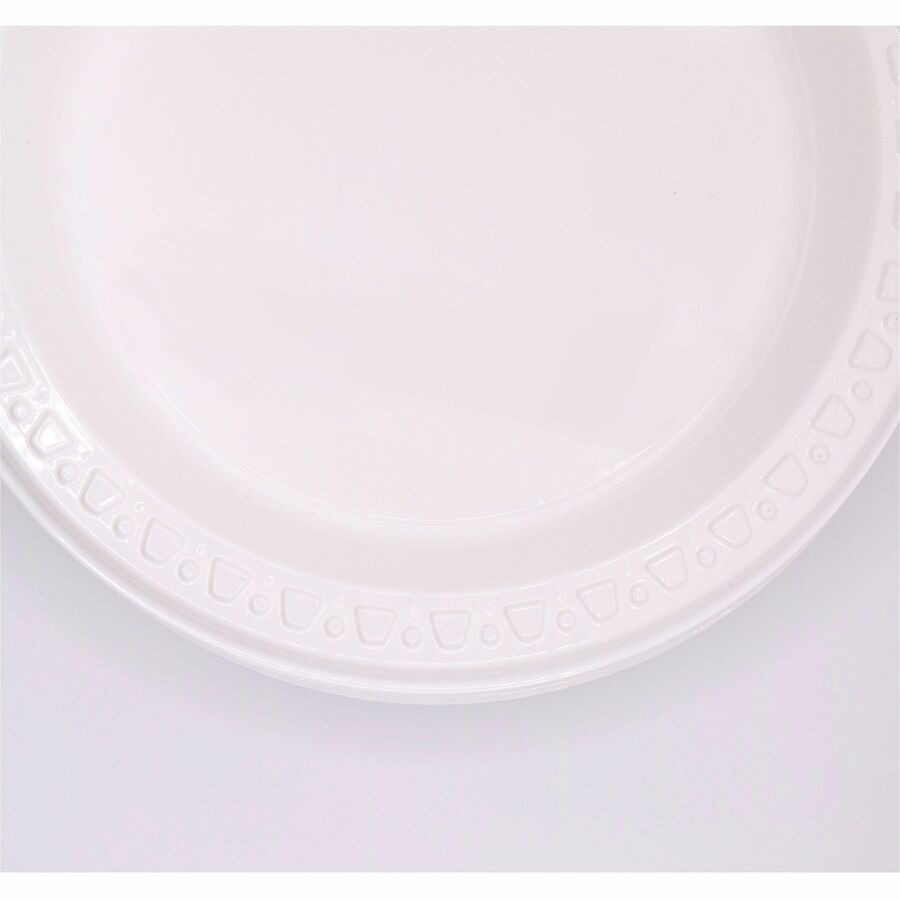 Tablemate 6644WH Plastic Plate 6" Diameter White 125/pack