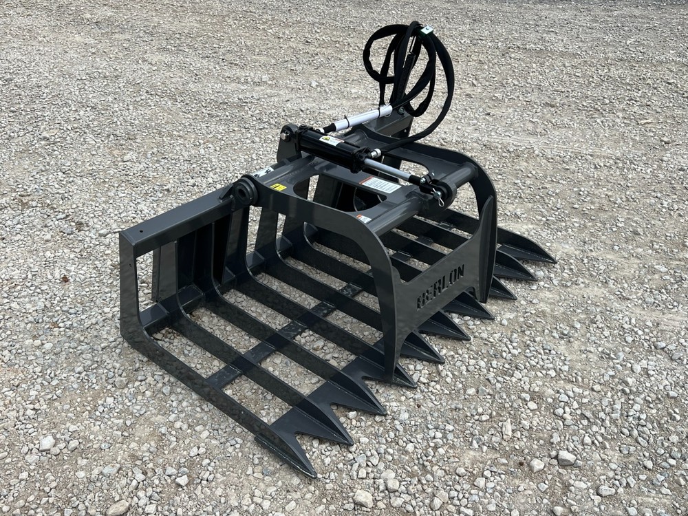 Berlon 60" Compact Tractor Root Brush Grapple Attachment Fits Skid Steer Loader