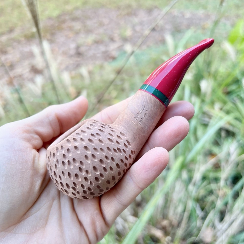 Savinelli Fragola Rusticated Natural (320 KS) 6mm Filter Pipe - NEW